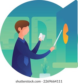 Teacher Occupation UI Flat Icon Vector EPS