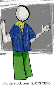 teacher on the class learn study illustration