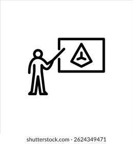 teacher outline icon. figure teaching line art illustration.