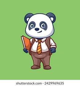 Teacher Panda Cute Cartoon Illustration
