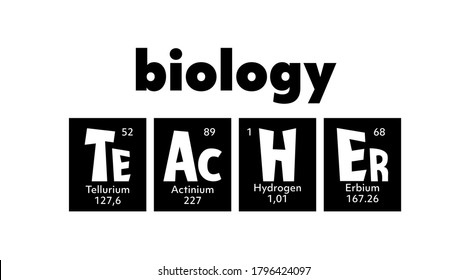 Teacher Periodic Table of elements Quote for School, College,University, back to school, first day at school, graduation gift. Inspirational quotation is Teacher, for science, biology, chemistry tutor