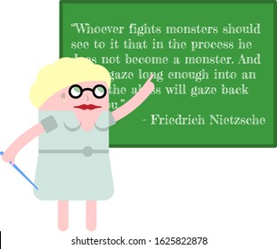 Teacher of philosophy - Flat Illustration