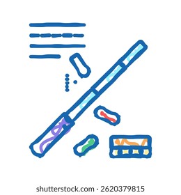teacher pointer doodle icon sketch vector. teacher pointer sign. isolated symbol illustration