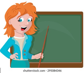 teacher with a pointer near the board