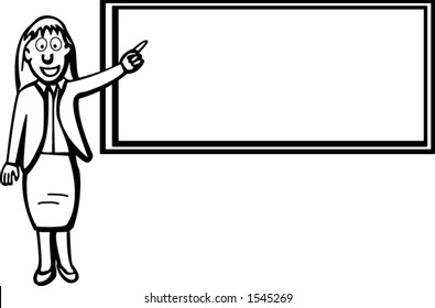 Teacher Pointing Blackboard Stock Vector (Royalty Free) 1545269 ...