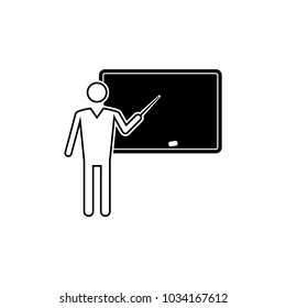 Teacher pointing blackboard vector icon