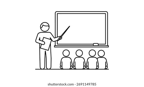 Lehrerin zeigt auf Whiteboard mit Schülern im Unterricht