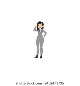 teacher pose in gray coat man