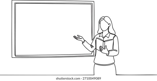 Lehrer präsentiert Ausbildung Ausbildung Kurs vor Whiteboard Silhouette Präsentation