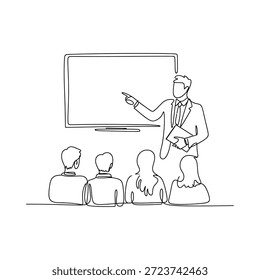Un profesor presentando a los estudiantes usando una pizarra en un aula