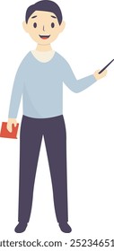 Lehrerberuf, Zeichendesign einzeln auf weißem Hintergrund. Vektorgrafik