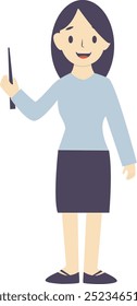 Diseño del carácter de la profesión del profesor aislado en el fondo blanco. Ilustración vectorial
