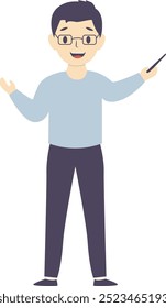 Teacher Profession Character Design Isolated on White Background. Vector Illustration
