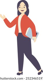Diseño del carácter de la profesión del profesor aislado en el fondo blanco. Ilustración vectorial