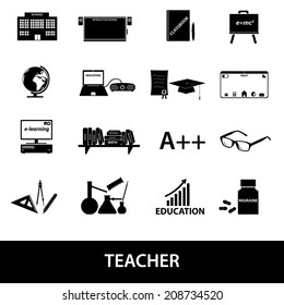 teacher profession and teaching icons eps10