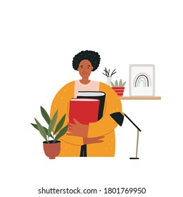 Teacher, Professor At School And College With Books In Hand. Flat Vector Illustration.