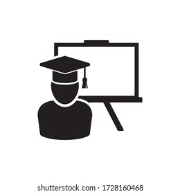 Teacher Professor Student Vector Icon Illustration
