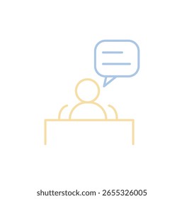 teacher quary message in outline icon