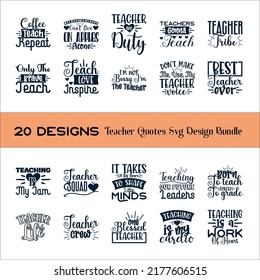 Teacher quotes SVG design bundle