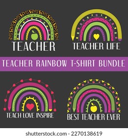 Teacher Rainbow bundle t-shirt designs