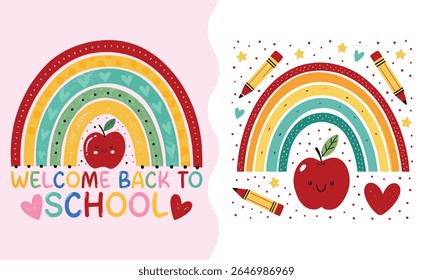 Teacher Rainbow, Teacher Love Inspire, Teacher Appreciation Tag, Back to School typography t-shirt design.