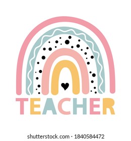 Teacher rainbow school svg kindergarten teacher print for shirt vector svg