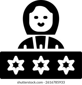 Teacher Rating Glyph Vector Icon Design