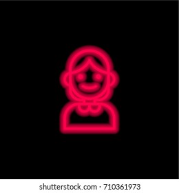 Teacher red glowing neon ui ux icon. Glowing sign logo vector