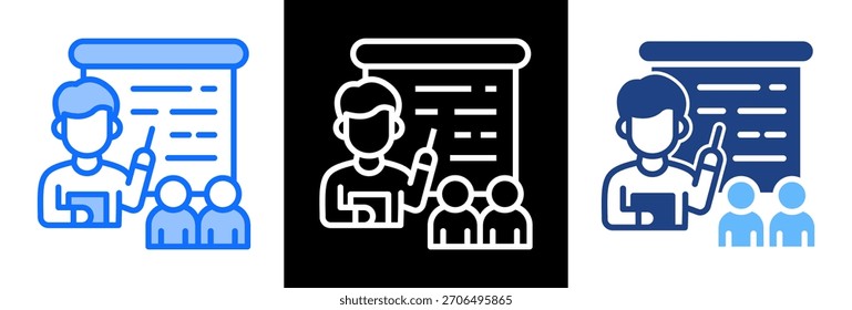 Teacher Resources Icon triplestyle Vector Illustration