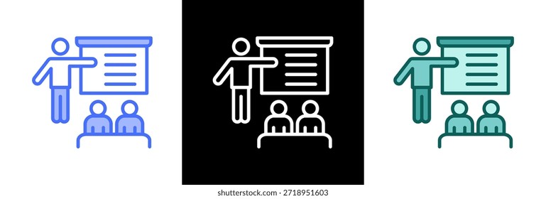 Icono de Responsabilidades del Profesor triple Ilustración vectorial