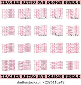 teacher retro design bundle and digital download