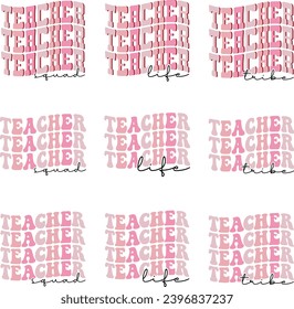 teacher retro design bundle and eps file