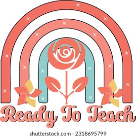Teacher Retro Flower Sublimation Design Bundle