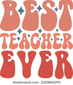 teacher retro svg design and eps file