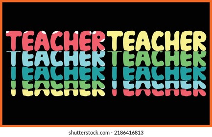 Teacher, Retro Wavy SVG T-shirts Design