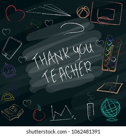 Teacher S Day Handdrawn Poster Words Stock Vector (Royalty Free ...