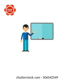 Teacher at School Blackboard Icon