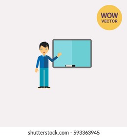 Teacher at School Blackboard Icon