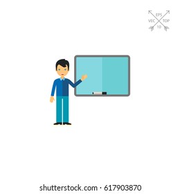 Teacher at School Blackboard Icon