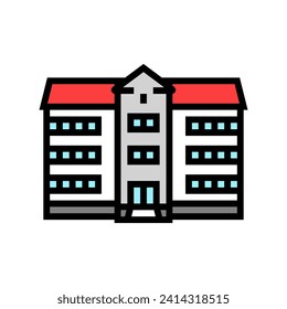 teacher school building color icon vector. teacher school building sign. isolated symbol illustration
