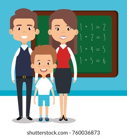 teacher school with chalkboard avatar character