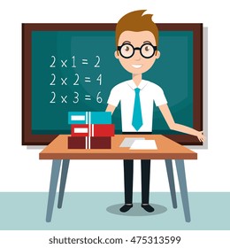 Happy Teachers Day Kind Teacher Stands Stock Vector (royalty Free 