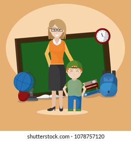 Teacher with schoolboy