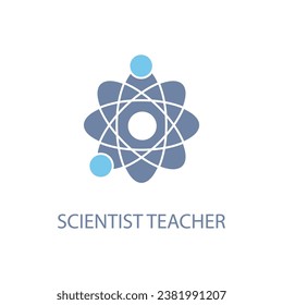 teacher scientist concept line icon. Simple element illustration. teacher scientist concept outline symbol design.