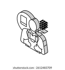 teacher scientist worker isometric icon vector. teacher scientist worker sign. isolated symbol illustration
