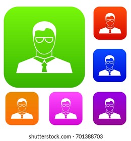 Teacher set icon in different colors isolated vector illustration. Premium collection