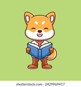 Teacher Shiba Inu Cute cartoon Illustration