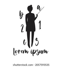 teacher silhouette logo design illustration