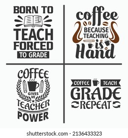 Teacher Slogan Design Bundle Vector Teaching Stock Vector (Royalty Free ...