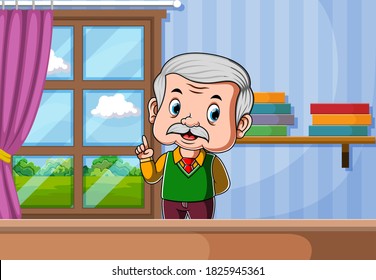 The teacher speaking in front of the class
